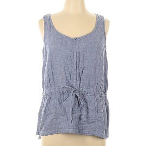 NWOT Coldwater Creek Light Blue 100% Cotton Tie-Waist Blouse Size PXL